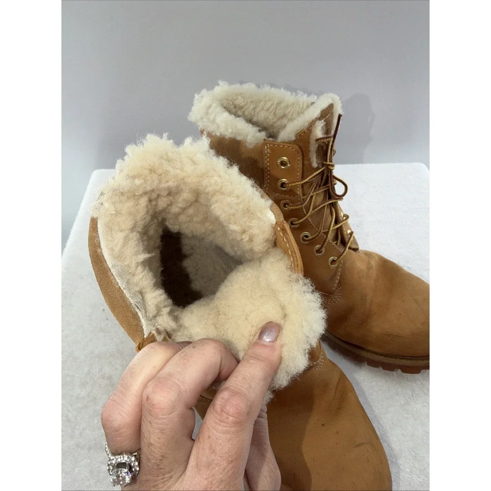 Timberland 6-Inch Premium Waterproof Fleece Boots EU 44UK 9 US 10M Sherpa Lining
